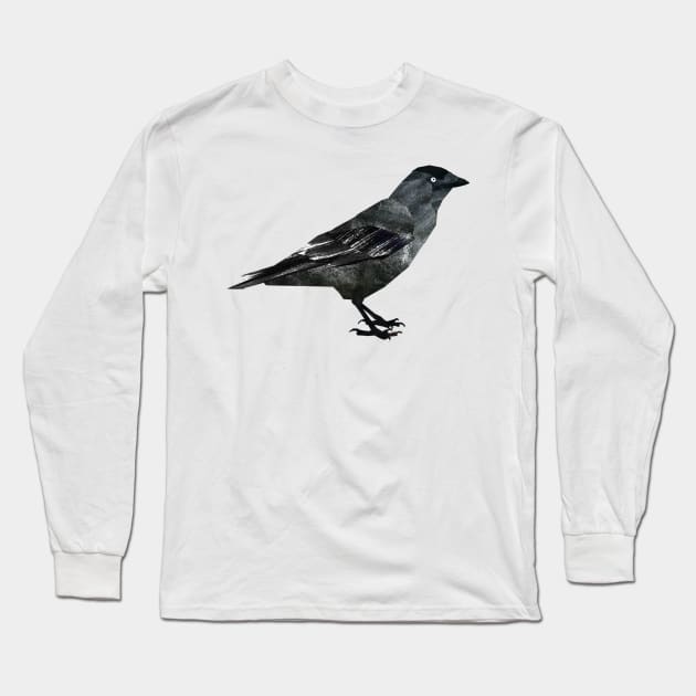 Jackdaw Long Sleeve T-Shirt by Babban Gaelg